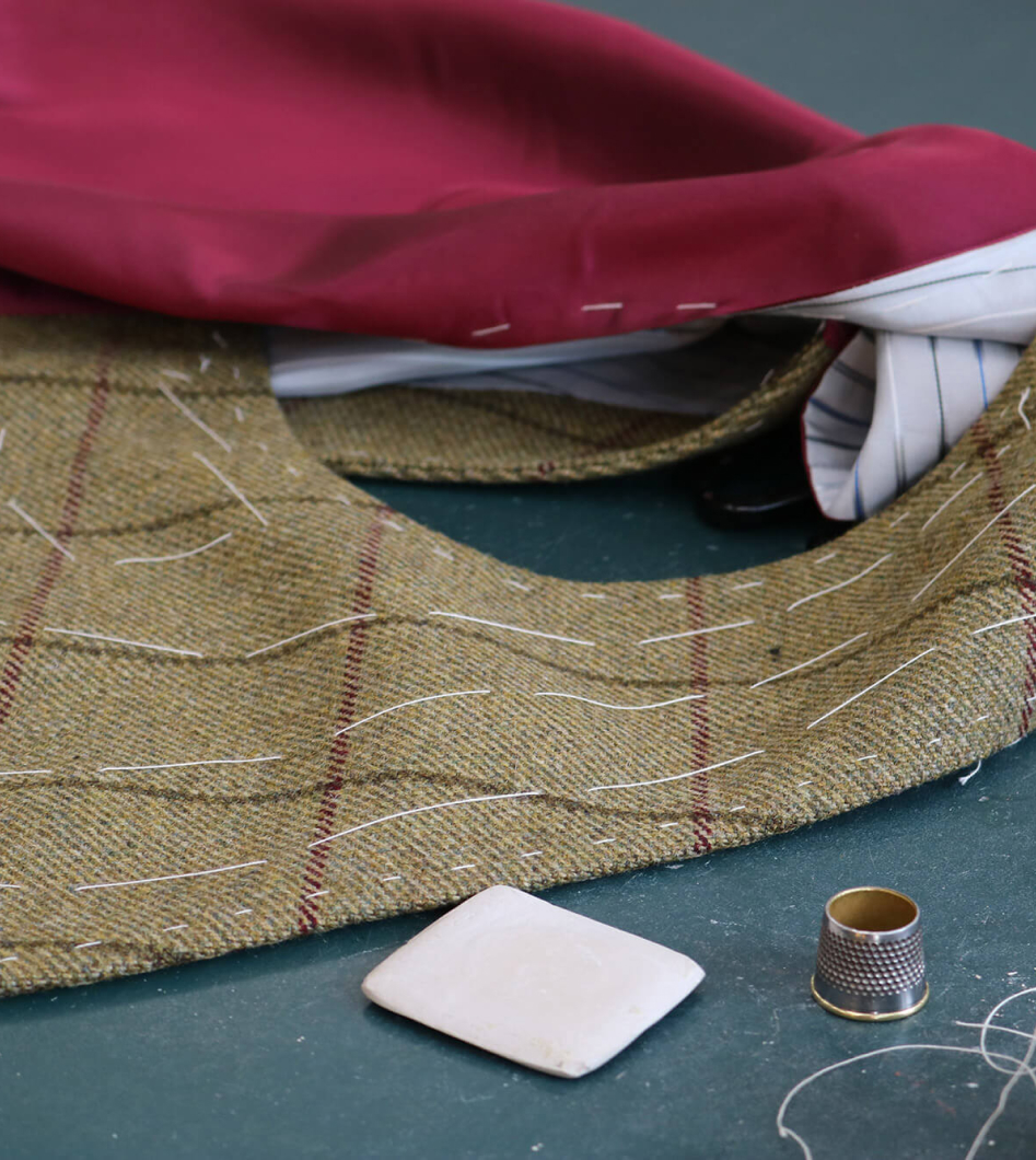 Mens Bespoke shooting jacket hand stitched