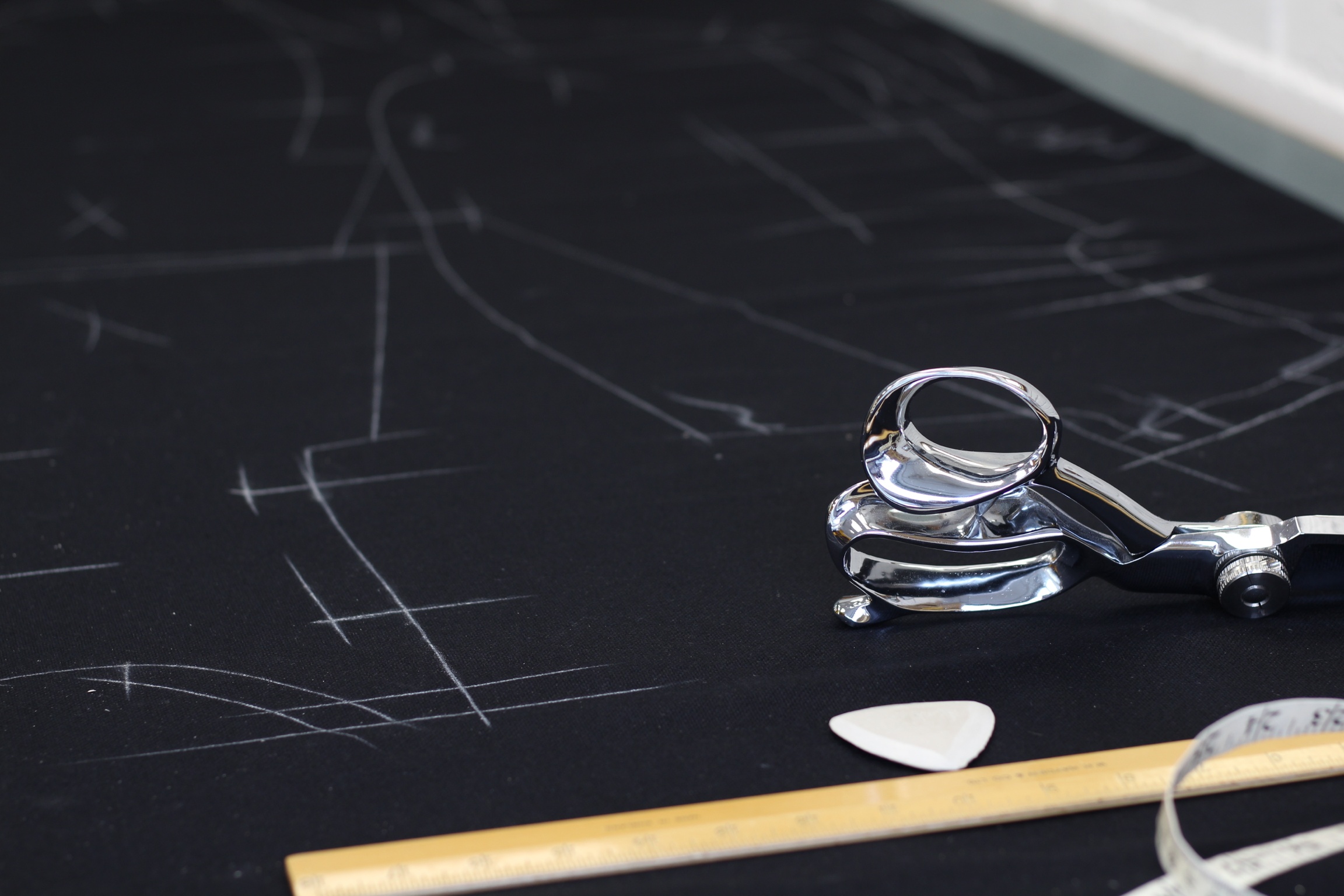 Tailoring Scissors on Stencilled Fabric