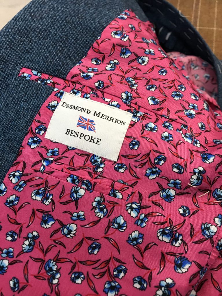 Pink Bespoke Des Merrion Jacket Interlining