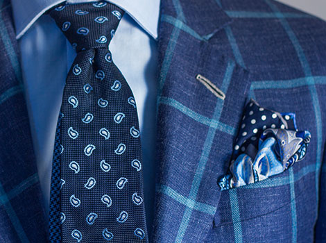 Mens tailored blue dinner suit