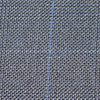 Mid Grey Glencheck with Light Blue Window Pain Check Colour Sample for our Ready to Wear Collection