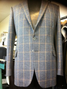 checked tweed suit. Clients made to measure tweed coat. Part of a three piece ensemble.